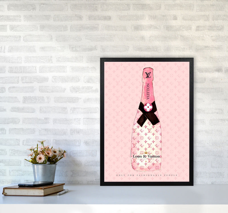 LV Fashion Champagne, Kitchen Food & Drink A2 White Frame