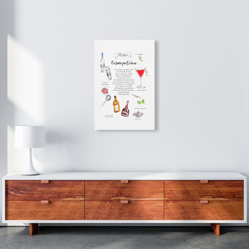 Cosmopolitan Cocktail Recipe, Kitchen Food & Drink Art Prints A2 Canvas