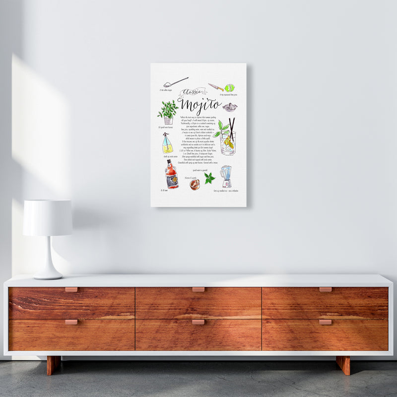 Mojito Cocktail Recipe, Kitchen Food & Drink Art Prints A2 Canvas