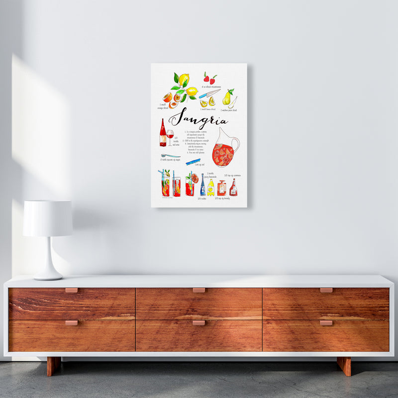 Sangria Ingredients Recipe, Kitchen Food & Drink Art Prints A2 Canvas