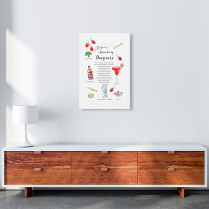 Strawberry Daiquiri Cocktail Recipe, Kitchen Food & Drink Art Prints A2 Canvas