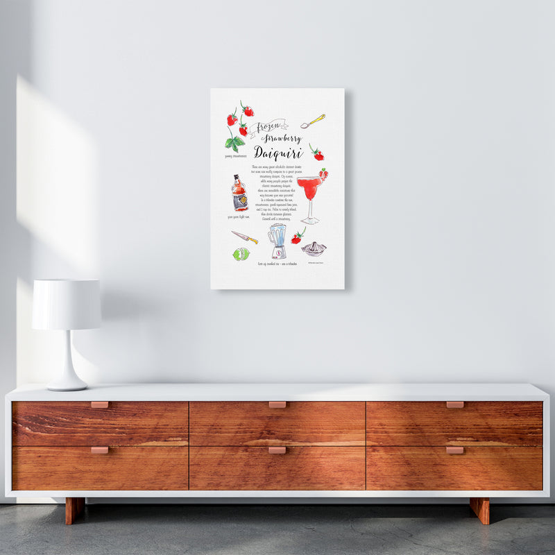 Strawberry Daiquiri Cocktail Recipe, Kitchen Food & Drink Art Prints A2 Canvas