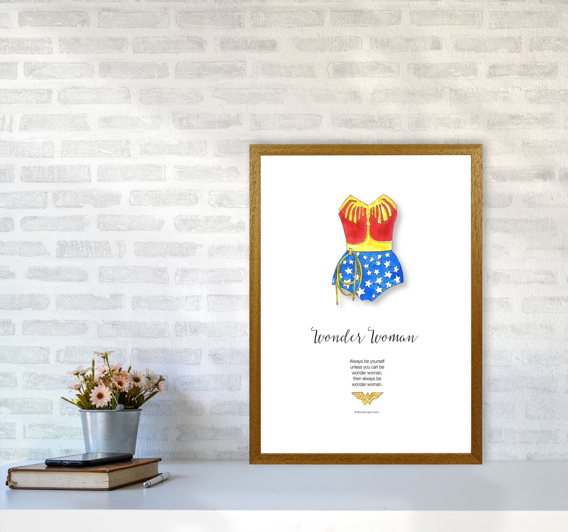 Vintage Wonder Woman Modern Fashion Print A2 Print Only