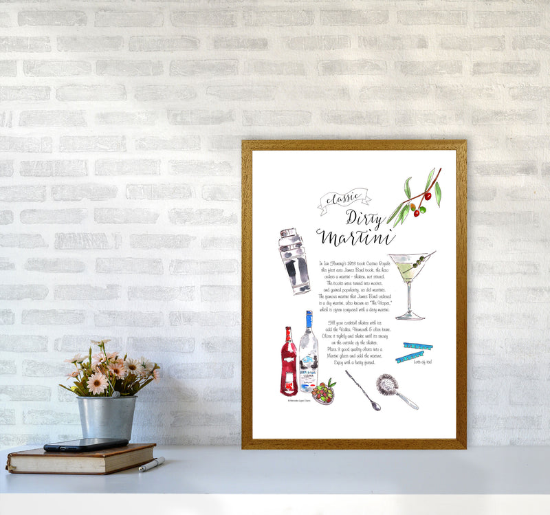 Dirty Martini Cocktail Recipe, Kitchen Food & Drink Art Prints A2 Print Only