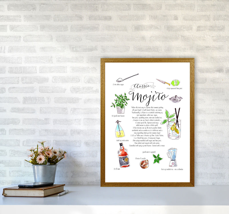 Mojito Cocktail Recipe, Kitchen Food & Drink Art Prints A2 Print Only