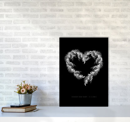 C S Lewis Courage Dear Heart Black Modern Fashion Print A2 Black Frame