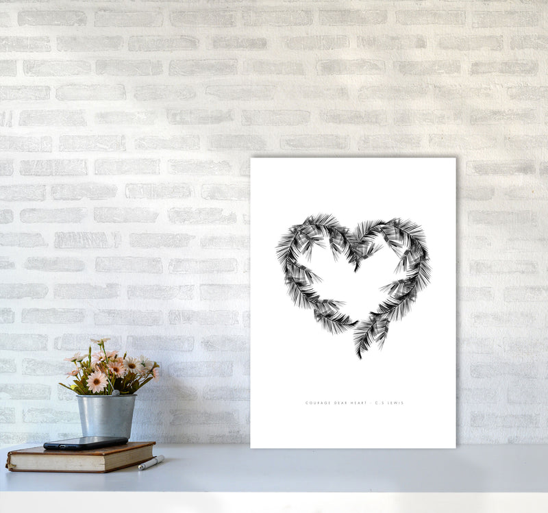 C S Lewis Courage Dear Heart White Modern Fashion Print A2 Black Frame