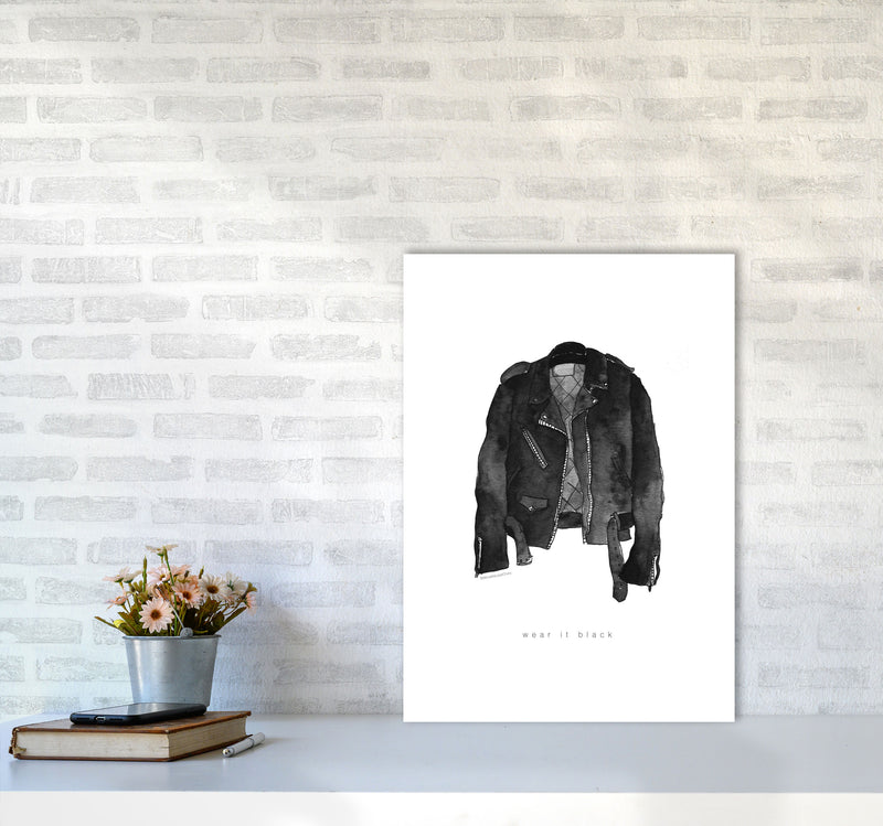 Wear It Black Leather Jacket Modern Fashion Print A2 Black Frame