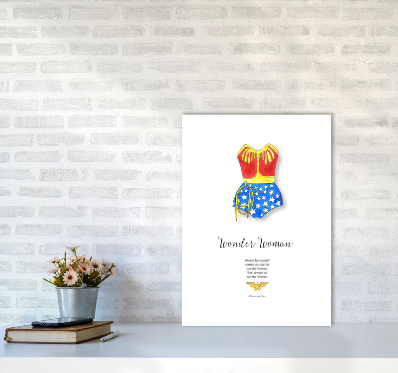 Vintage Wonder Woman Modern Fashion Print A2 Black Frame