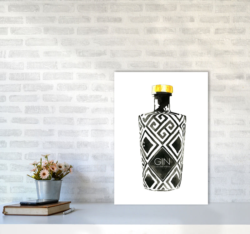 Gin Is My Spirit Animal, Kitchen Food & Drink Art Prints A2 Black Frame