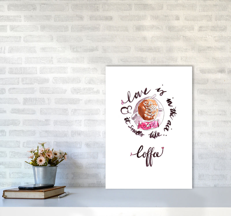 Smells Like Coffee, Kitchen Food & Drink Art Prints A2 Black Frame