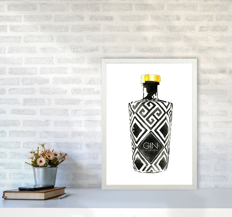 Gin Is My Spirit Animal, Kitchen Food & Drink Art Prints A2 Oak Frame