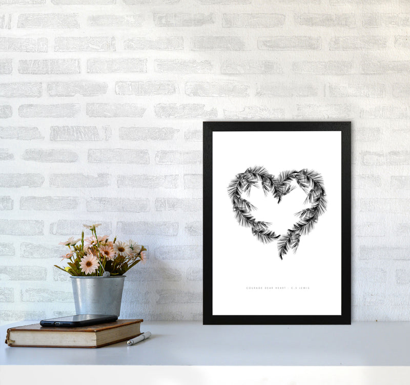 C S Lewis Courage Dear Heart White Modern Fashion Print A3 White Frame