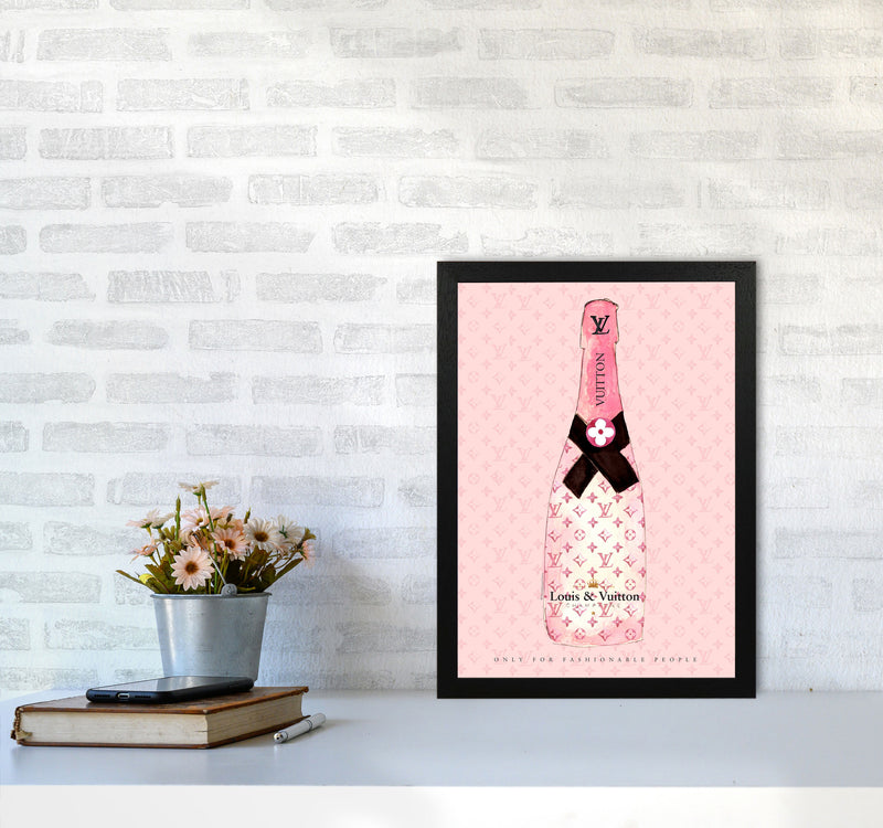 LV Fashion Champagne, Kitchen Food & Drink A3 White Frame