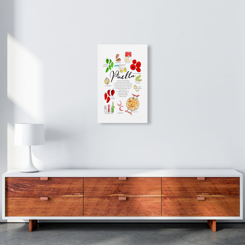 Paella Ingredients Recipe, Kitchen Food & Drink Art Prints A3 Canvas