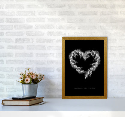 C S Lewis Courage Dear Heart Black Modern Fashion Print A3 Print Only