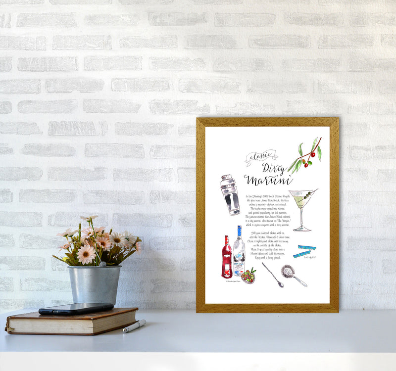 Dirty Martini Cocktail Recipe, Kitchen Food & Drink Art Prints A3 Print Only