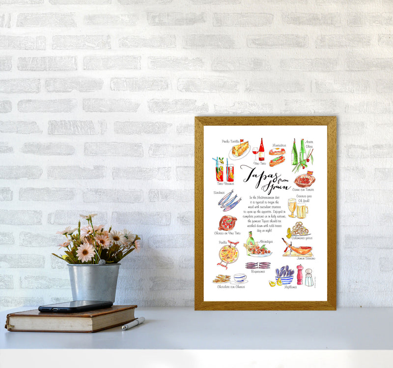 Spanish Tapas Ingredients, Kitchen Food & Drink Art Prints A3 Print Only
