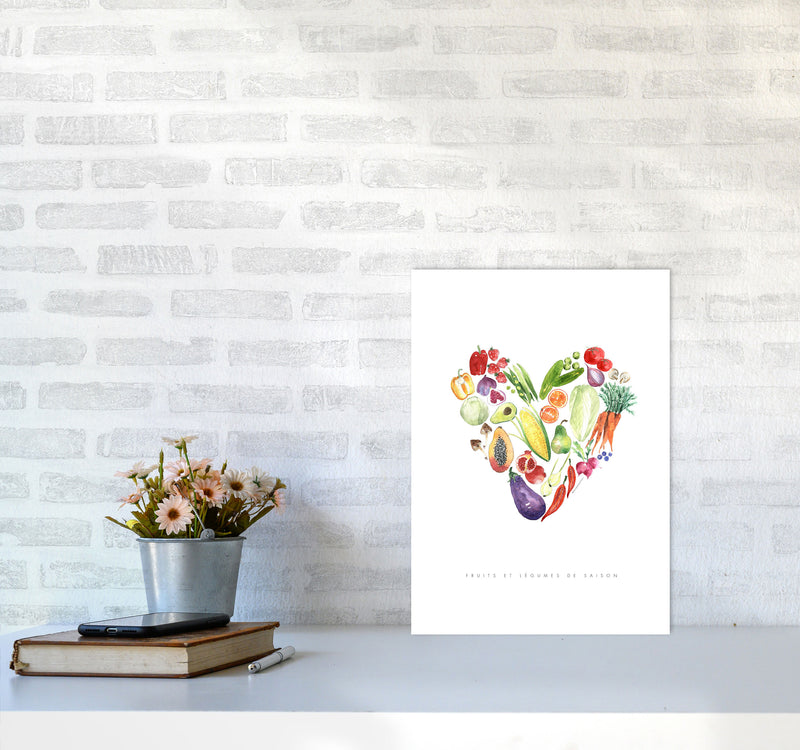 Fruit And Vegetables, Kitchen Food & Drink Art Prints A3 Black Frame