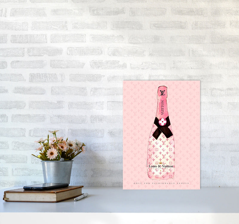 LV Fashion Champagne, Kitchen Food & Drink A3 Black Frame