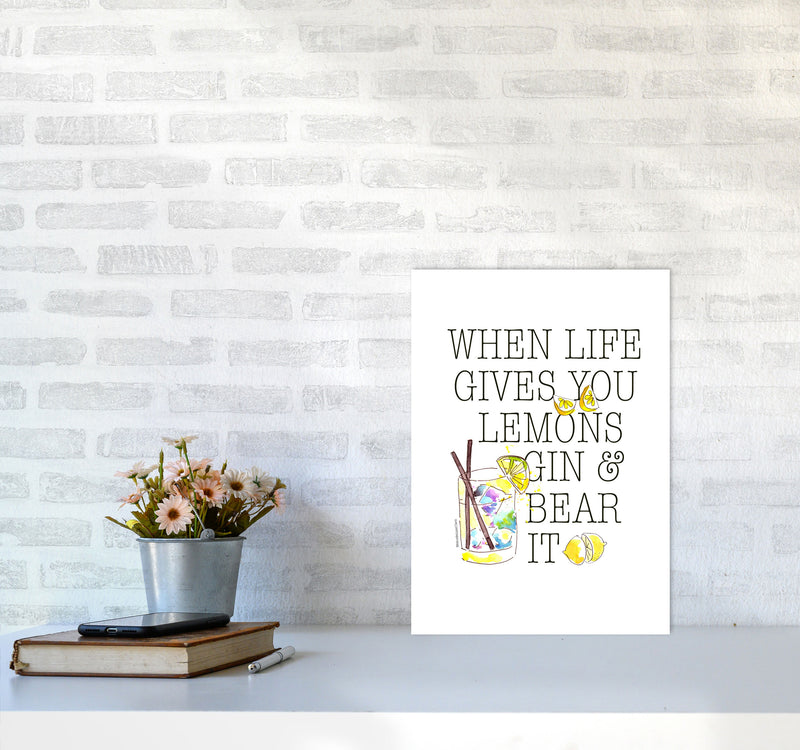 When Gives You Lemons, Kitchen Food & Drink Art Prints A3 Black Frame