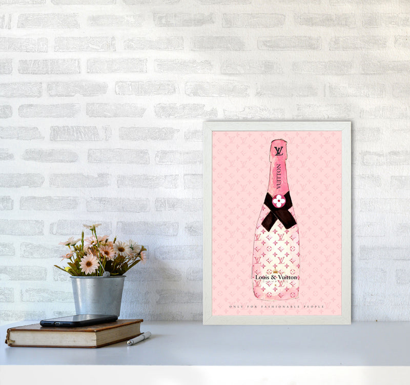 LV Fashion Champagne, Kitchen Food & Drink A3 Oak Frame
