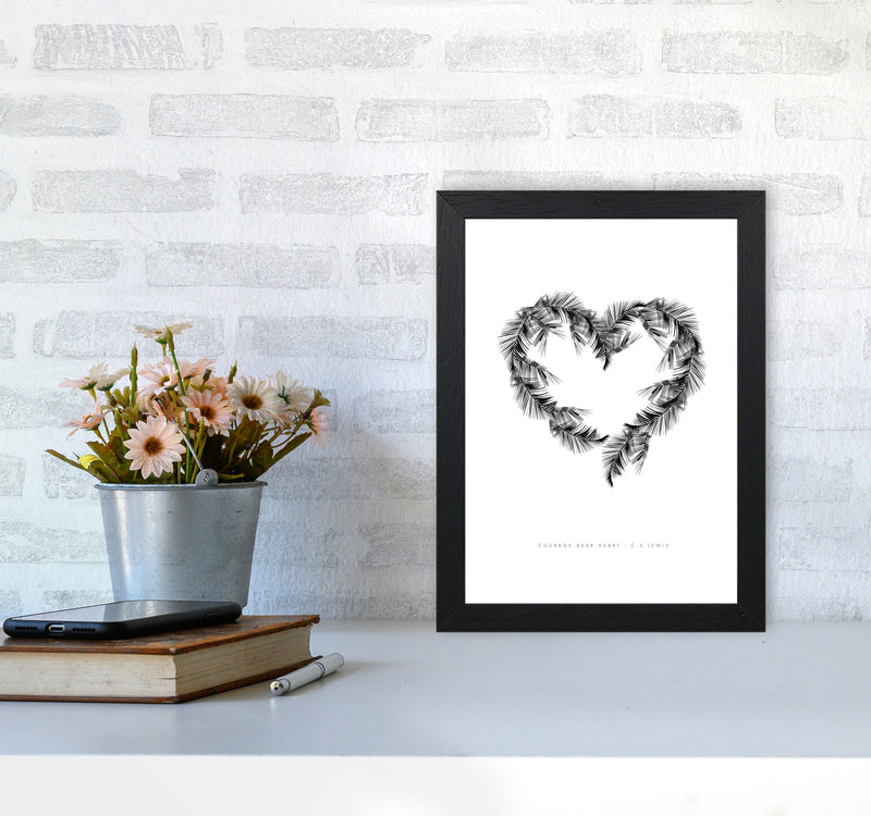 C S Lewis Courage Dear Heart White Modern Fashion Print A4 White Frame