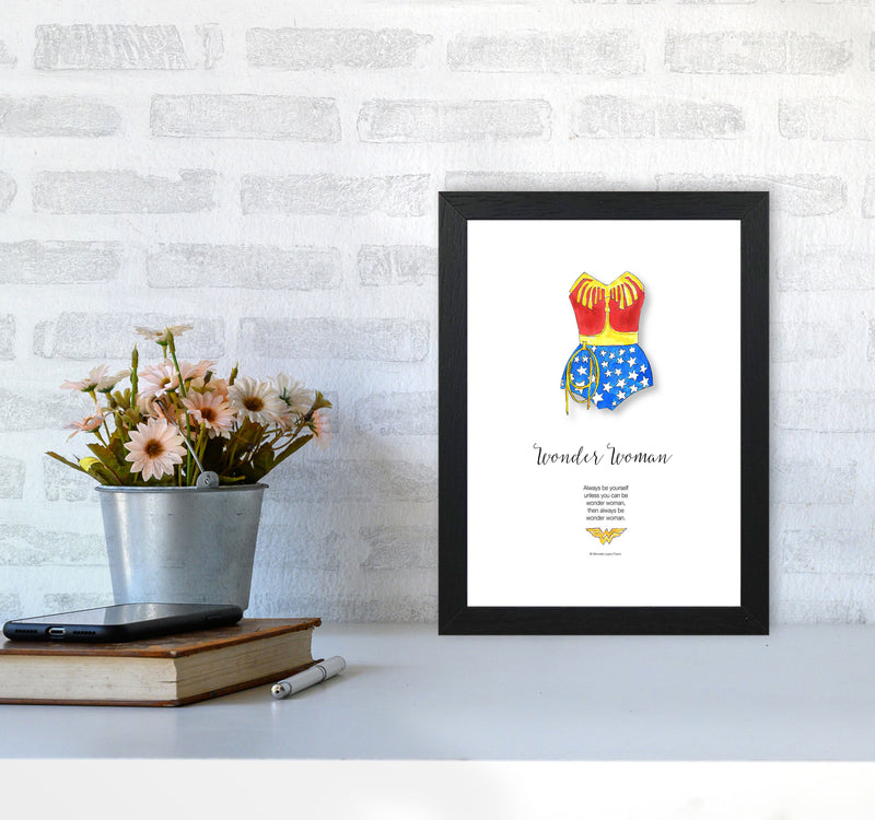 Vintage Wonder Woman Modern Fashion Print A4 White Frame