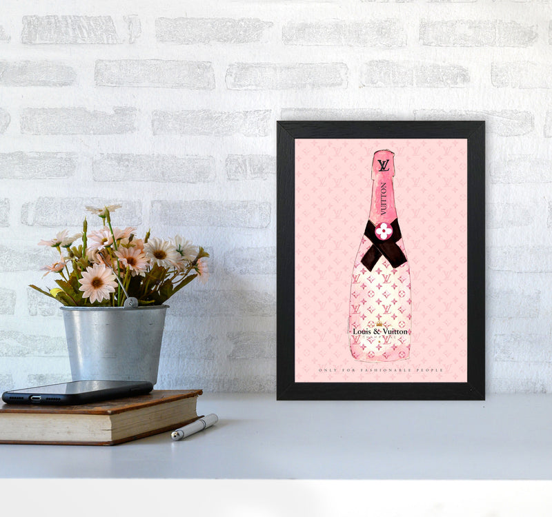 LV Fashion Champagne, Kitchen Food & Drink A4 White Frame