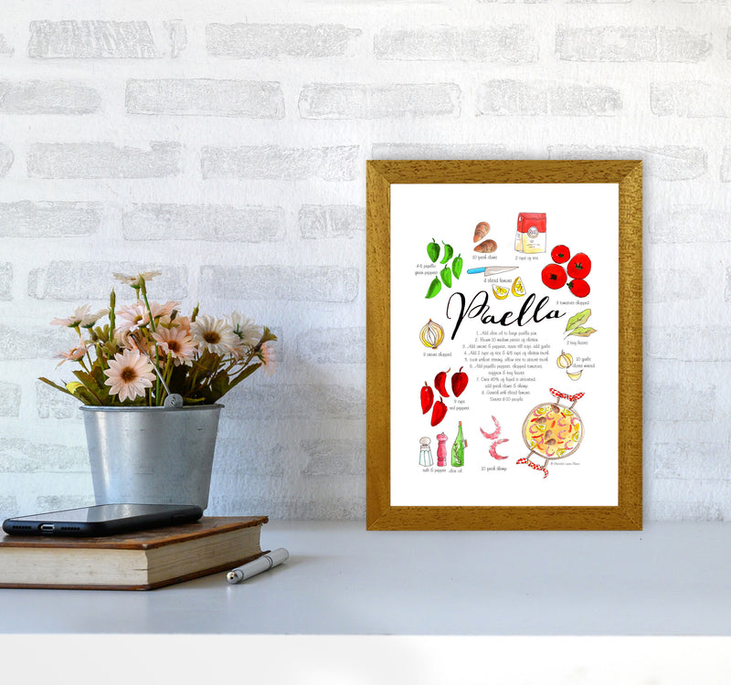 Paella Ingredients Recipe, Kitchen Food & Drink Art Prints A4 Print Only