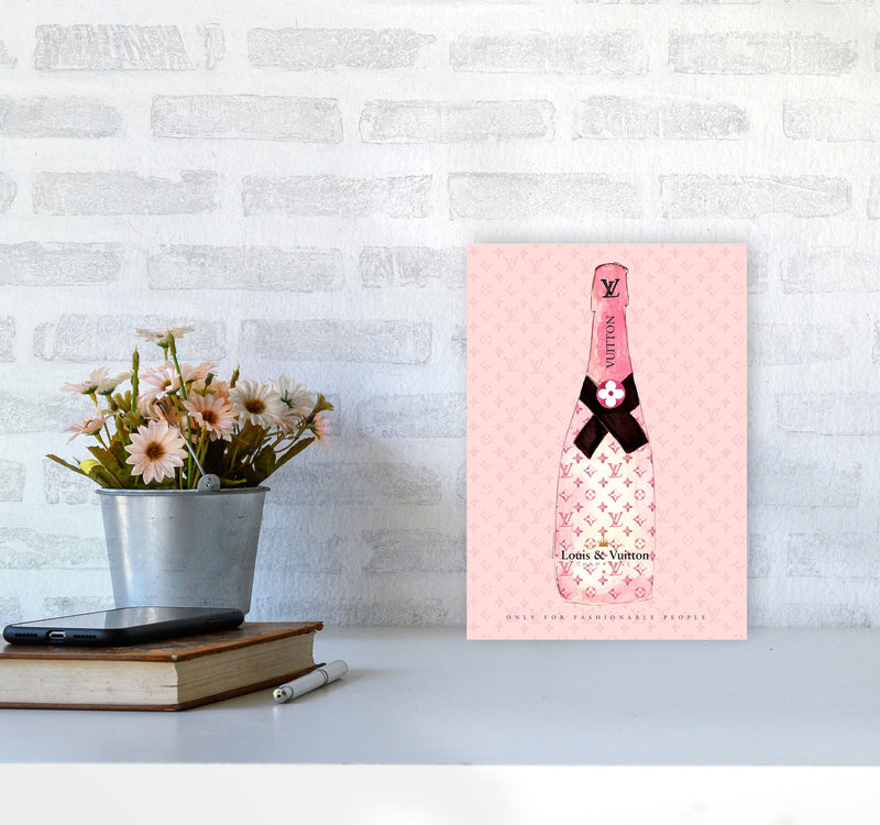 LV Fashion Champagne, Kitchen Food & Drink A4 Black Frame