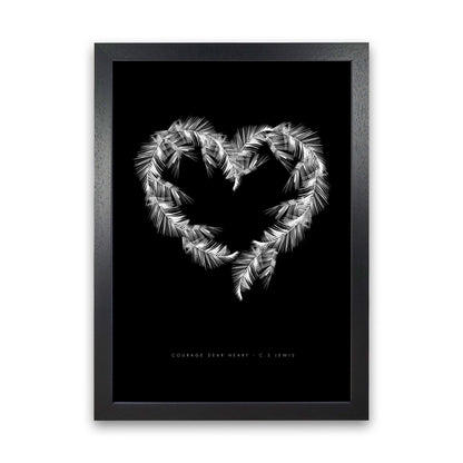 C S Lewis Courage Dear Heart Black Modern Fashion Print Black Grain