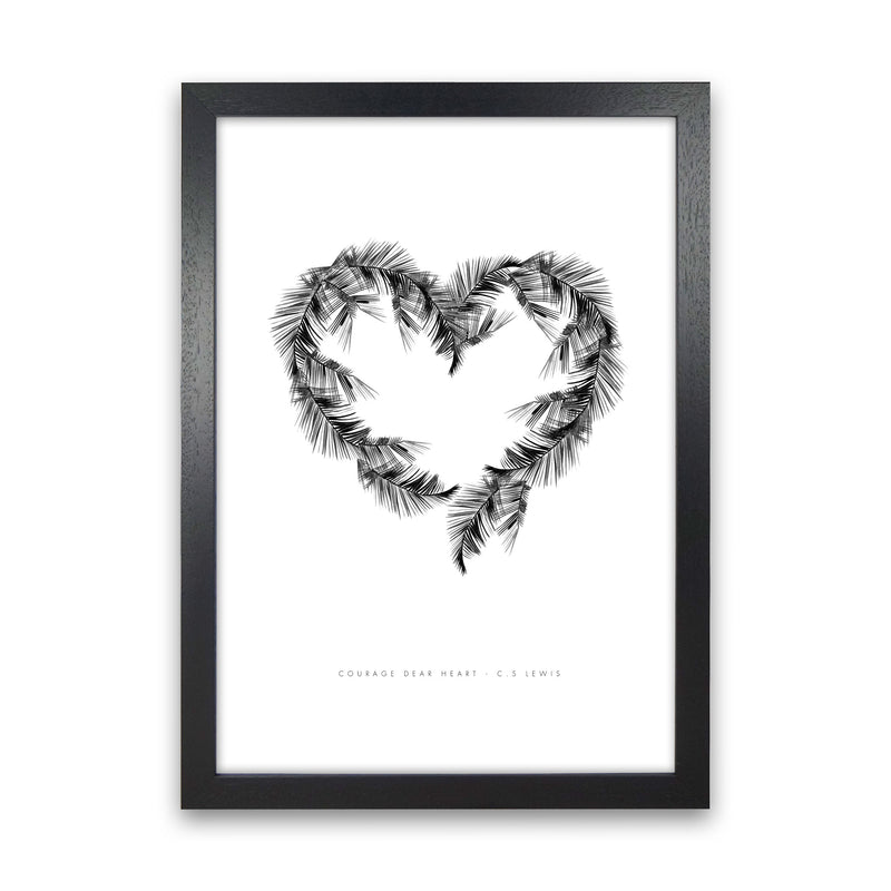 C S Lewis Courage Dear Heart White Modern Fashion Print Black Grain