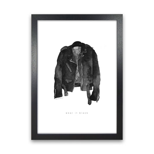 Wear It Black Leather Jacket Modern Fashion Print Black Grain