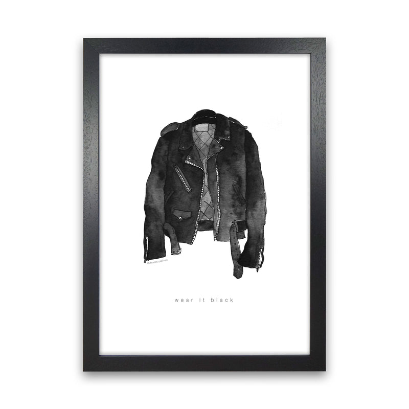 Wear It Black Leather Jacket Modern Fashion Print Black Grain