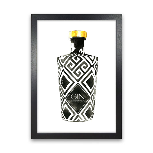 Gin Is My Spirit Animal, Kitchen Food & Drink Art Prints Black Grain