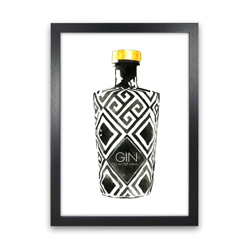 Gin Is My Spirit Animal, Kitchen Food & Drink Art Prints Black Grain