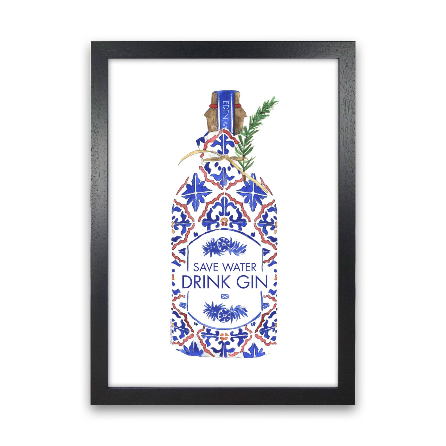 Save Water Drink Gin, Kitchen Food & Drink Black Grain