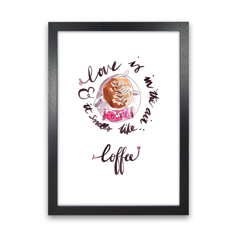Smells Like Coffee, Kitchen Food & Drink Art Prints Black Grain