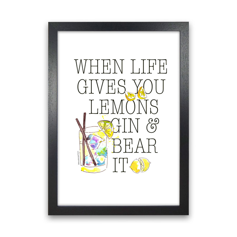 When Gives You Lemons, Kitchen Food & Drink Art Prints Black Grain
