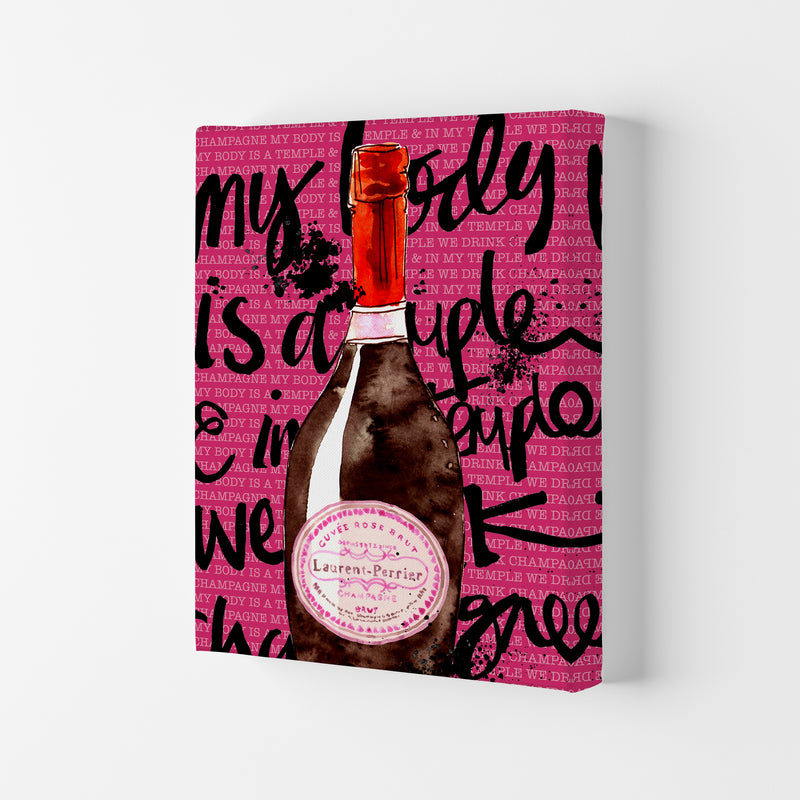 My Body Is A Temple Champagne, Kitchen Food & Drink Art Prints Canvas
