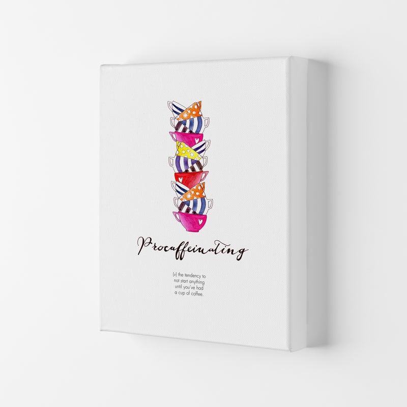 Procaffinating, Kitchen Food & Drink Art Prints Canvas