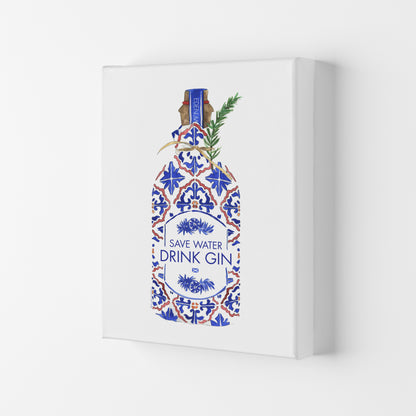 Save Water Drink Gin, Kitchen Food & Drink Canvas