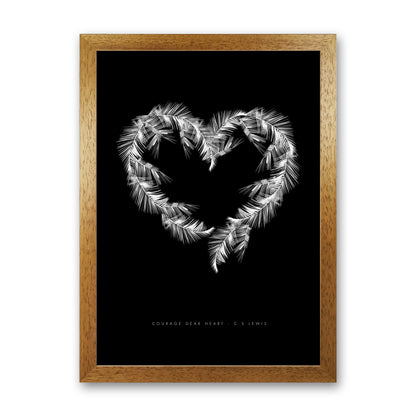 C S Lewis Courage Dear Heart Black Modern Fashion Print Oak Grain