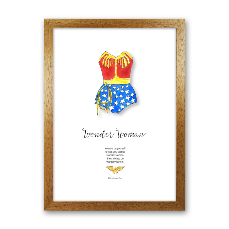 Vintage Wonder Woman Modern Fashion Print Oak Grain