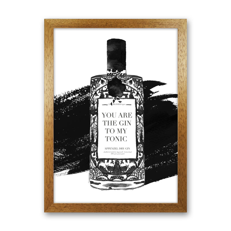 Gin To My Tonic, Kitchen Food & Drink Art Prints Oak Grain