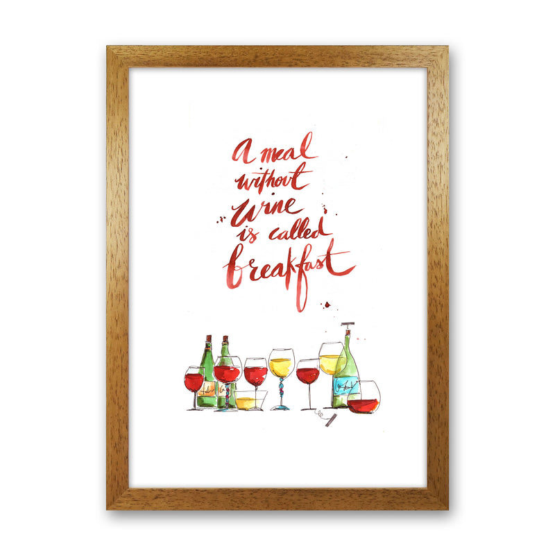 A Meal Without Wine, Kitchen Food & Drink Art Prints Oak Grain