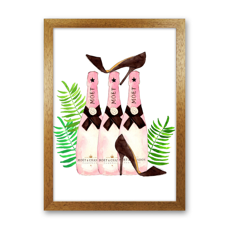 Moet And Heels, Kitchen Food & Drink Art Prints Oak Grain
