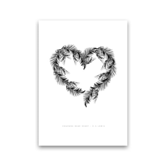 C S Lewis Courage Dear Heart White Modern Fashion Print Print Only