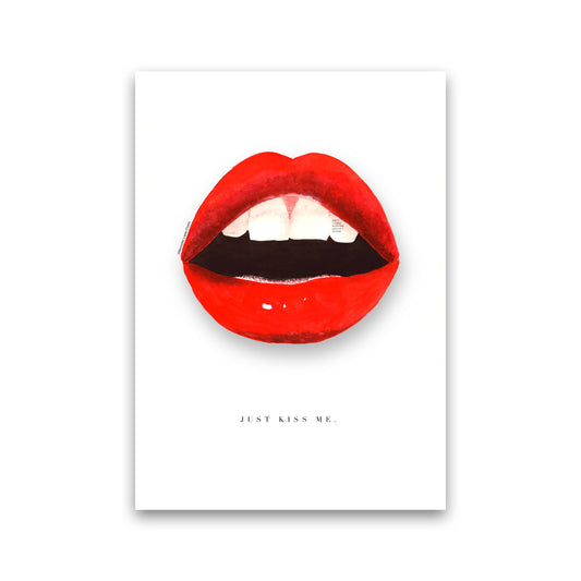 Just Kiss Me Lips Modern Fashion Print Print Only